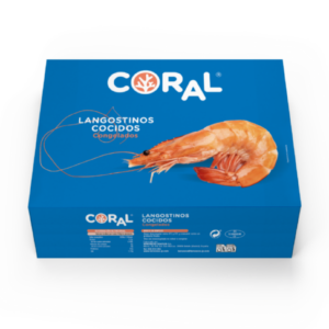 LANGOSTINO ENTERO COCIDO CONGELADO IQF MARCA CORAL